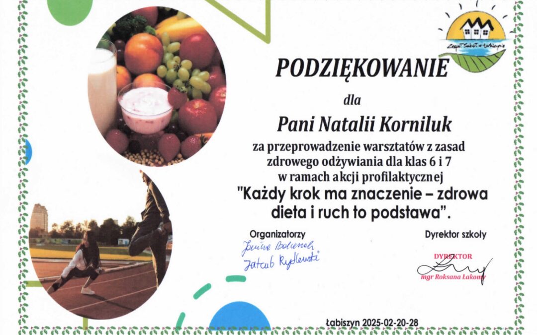 WARSZTATY DIETETYCZNE W SZKOLE PODSTAWOWEJ